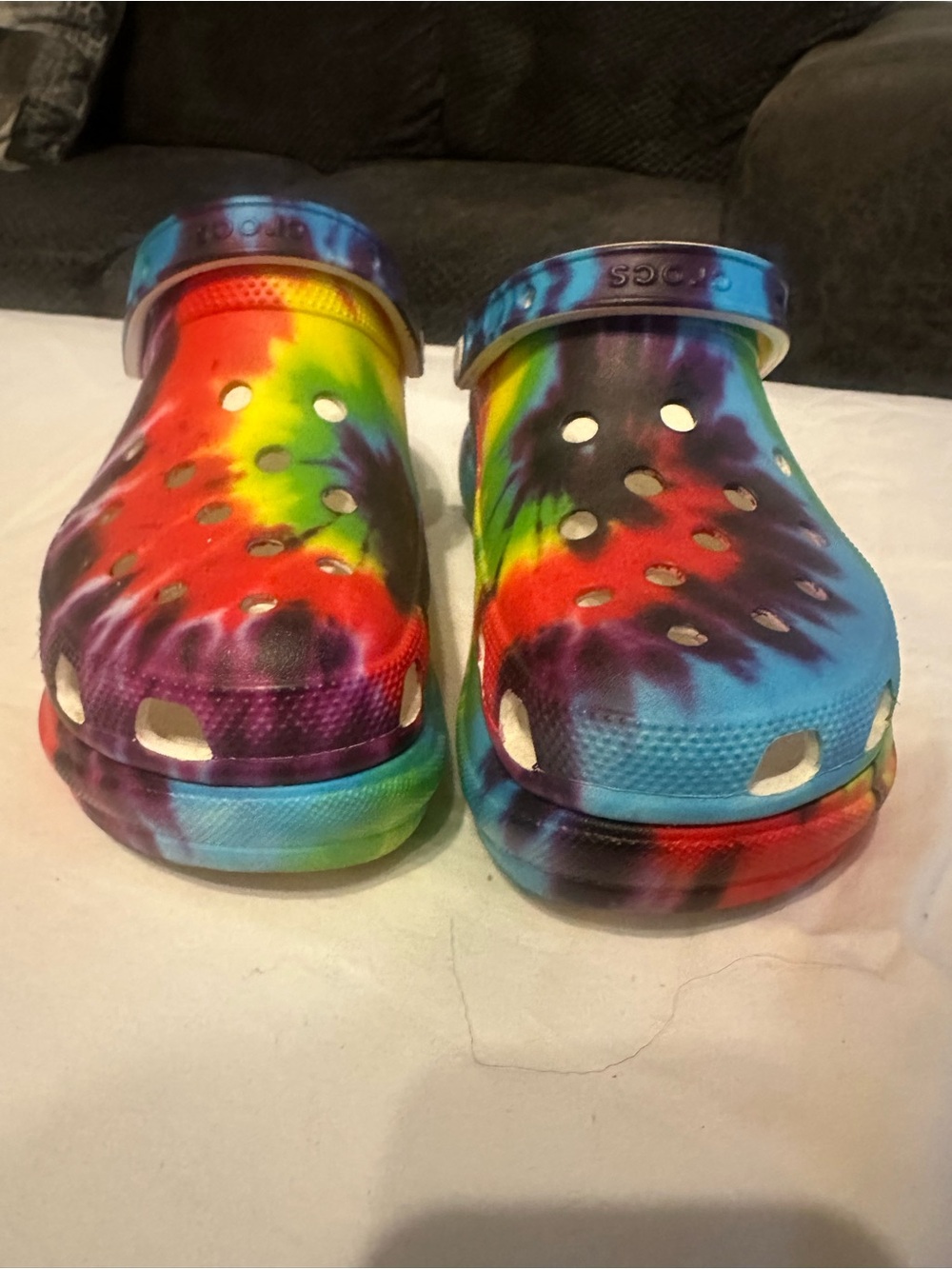 Crocs Tie-Dye Clog Shoes - Rainbow Comfort